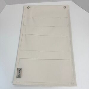 Caraway Canvas 3 Lid Holder Cream -Fits 1 Small, 1 Medium, 1 Large Lid  No hooks